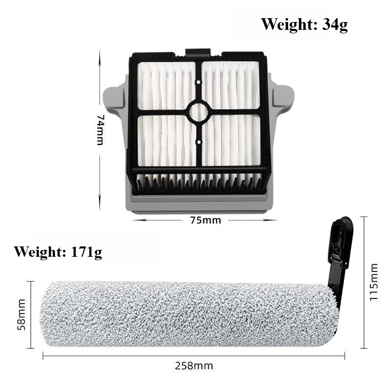 

Suitable for Tineco floor scrubber accessories 2.0 PRO LEDC main brush consumables filter cartridge roller brush