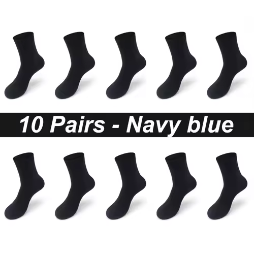 10Pairs/Lot Men's Bamboo Fiber Socks Long Black Business Soft Breathable New High Quality  Autumn for Male Socks Plus Size 39-48 - Image 18