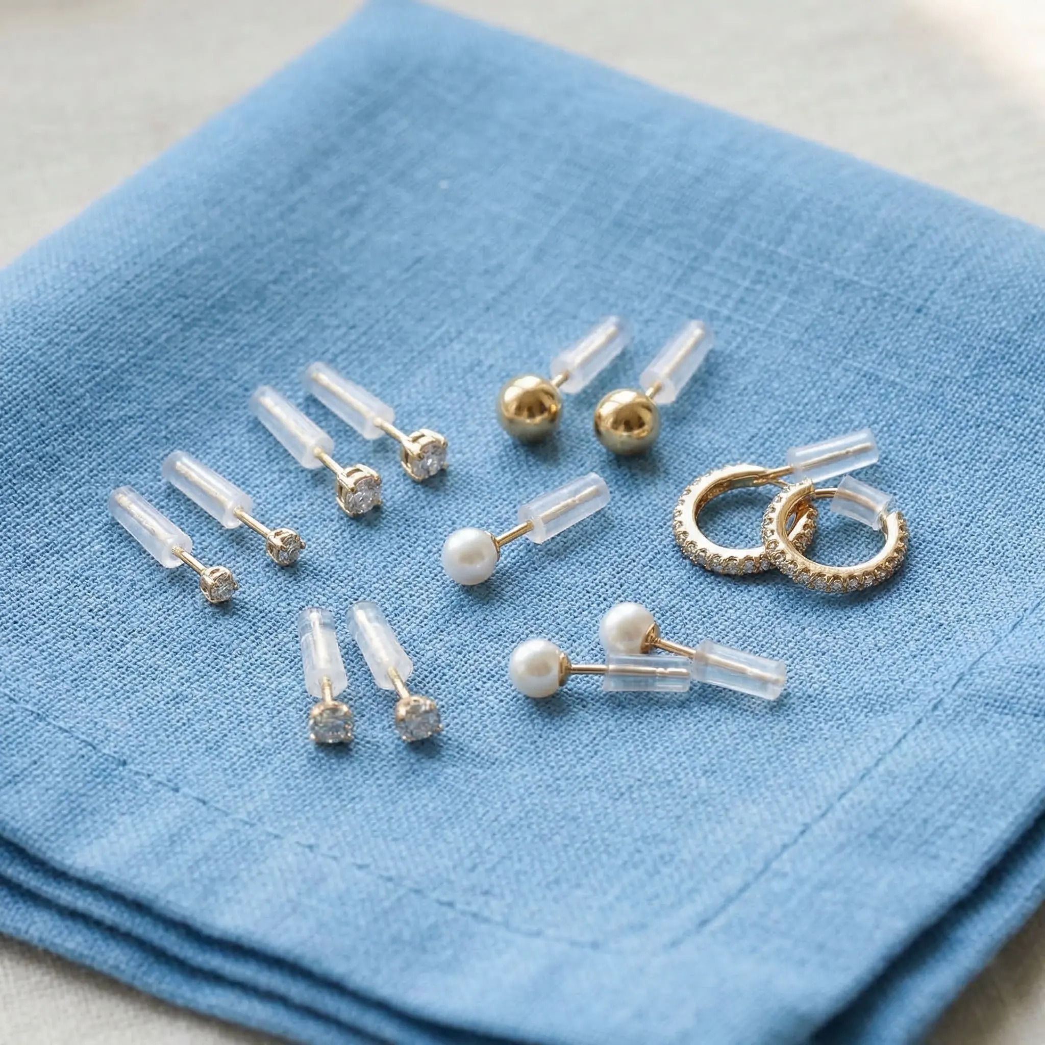 120Pcs Silicone Earring Sleeve Covers Transparent Anti-Allergy Piercing Protectors Soft Sensitive Ear Stud Post Backings Daily