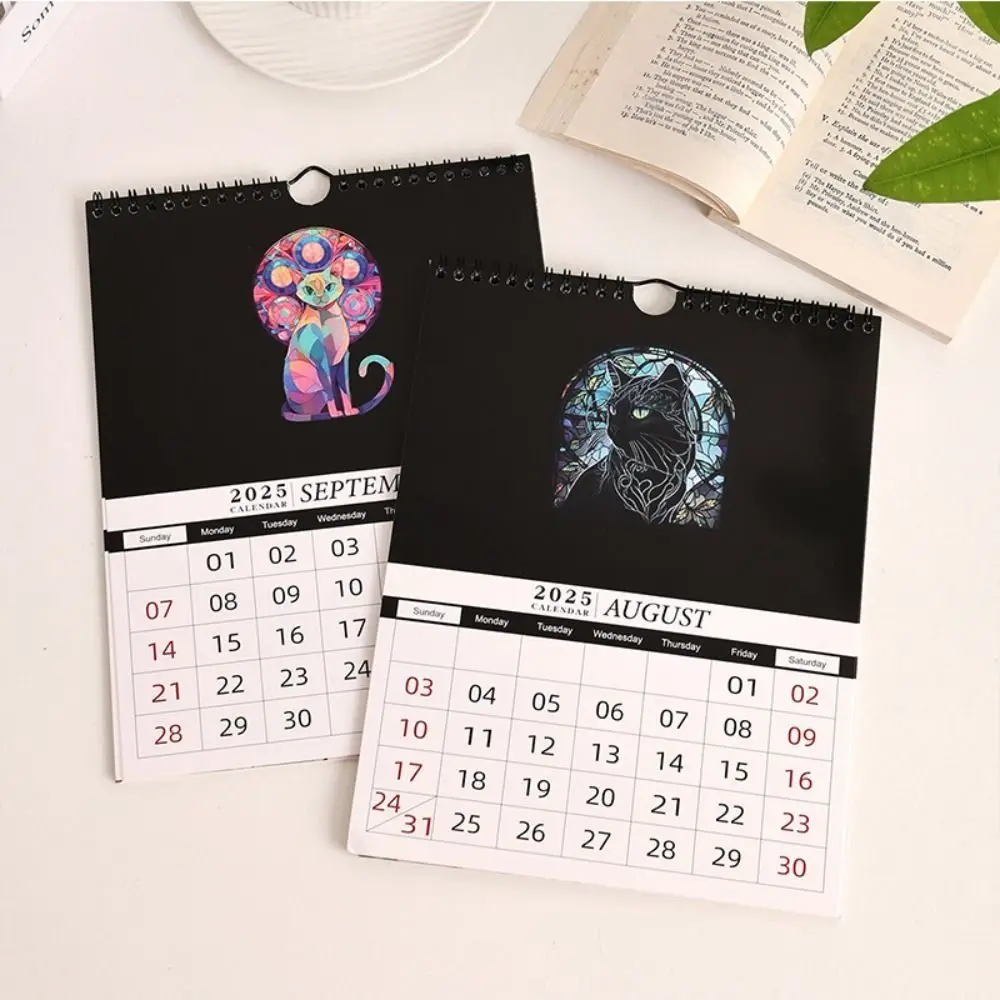 18 meses 2025 calendários lunares de parede floresta escura ins inglês calendário de suspensão de parede 2024-2025 agenda organizador calendário planejador