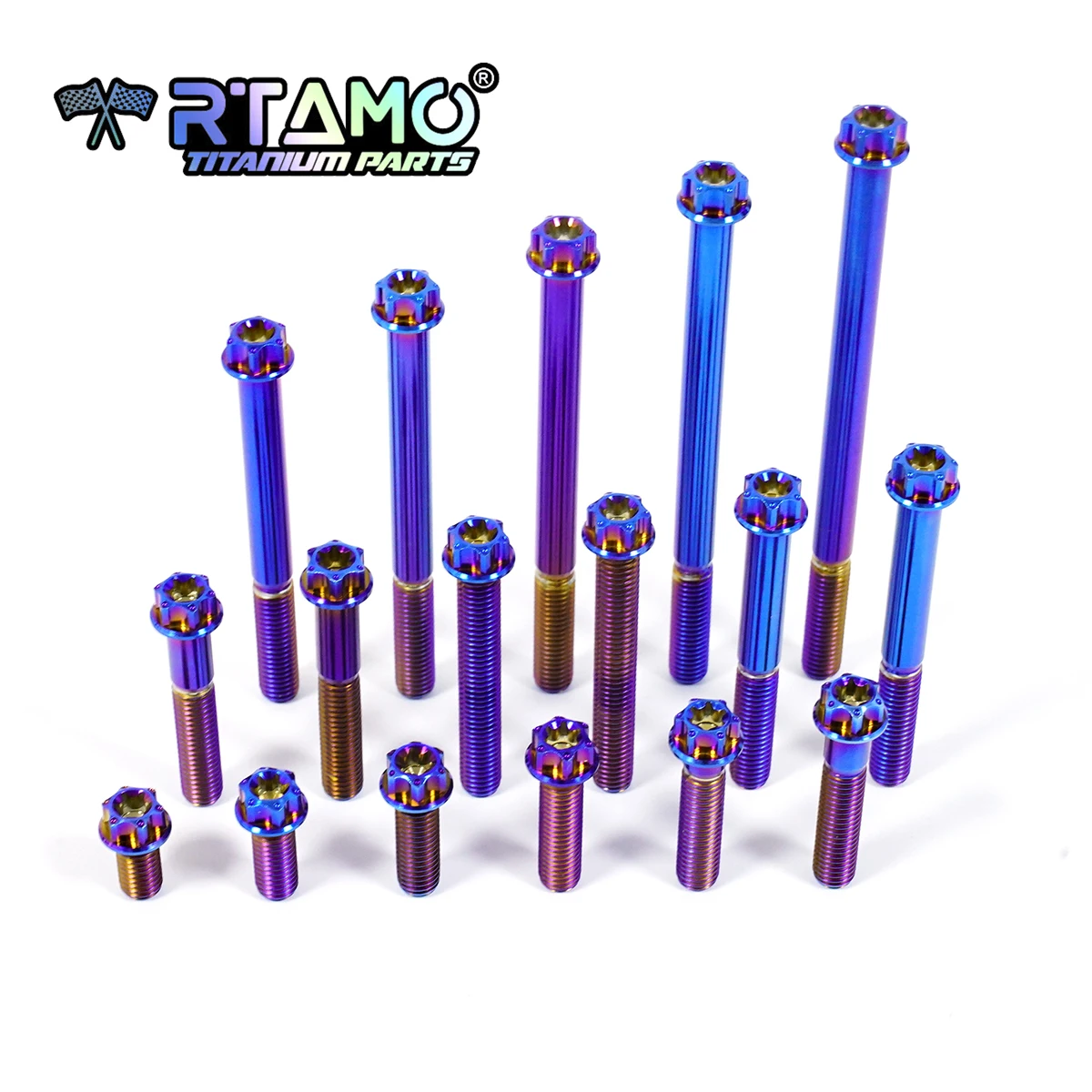 RTAMO Gr5 Titanium Bolt M8x15-120 Torx Head Flange Screw Bolt for Motorcycle Modification (1pc）