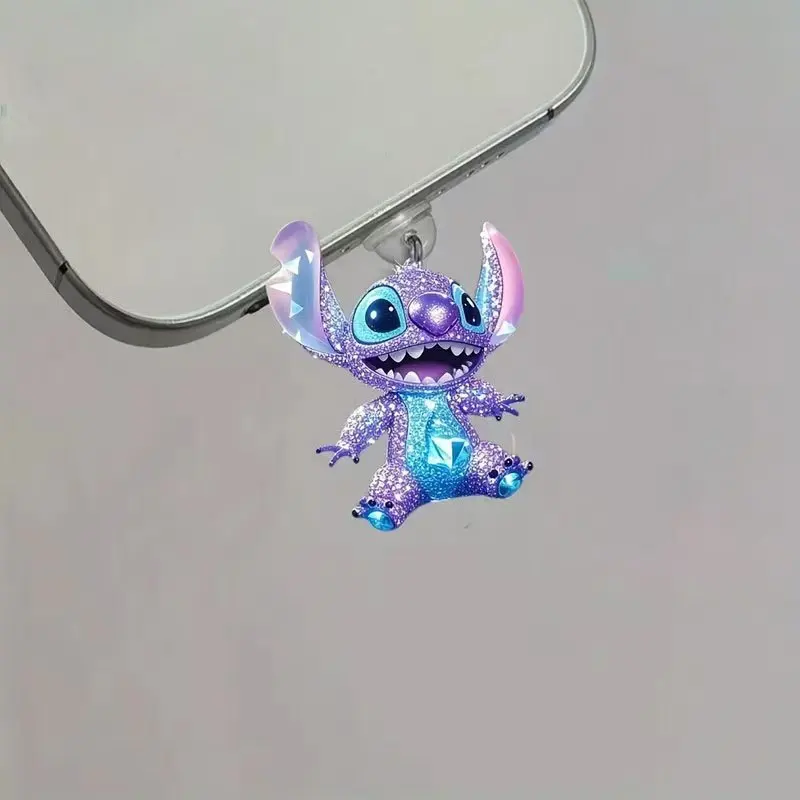 

Cute Stitch Phone Dustproof Plug for IPhone Type-c New Anime 2D Plane Type C Android Charging Port Dustplugs Ornaments Gift