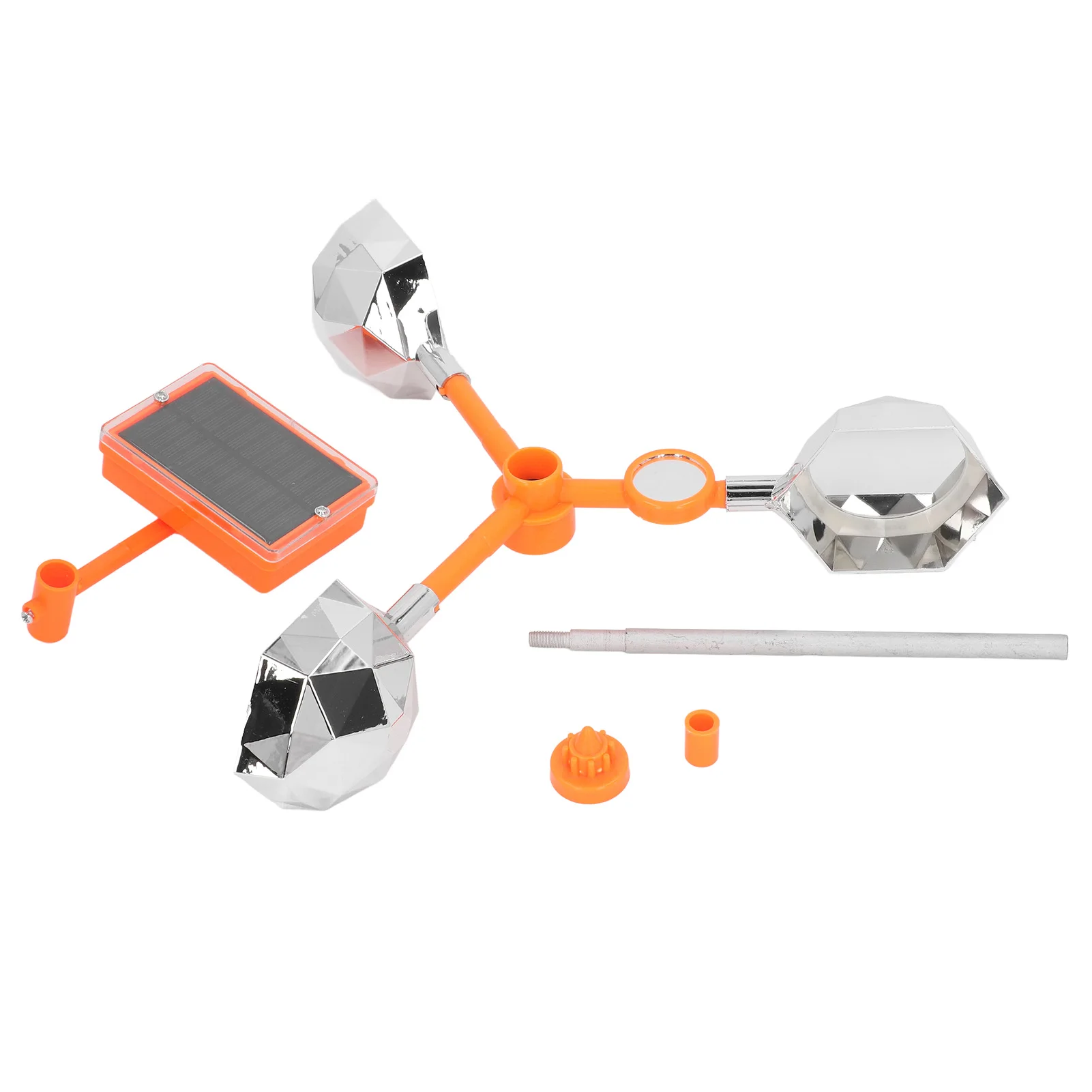 

Прочный эффективный белый солнечный звуковой свет отпугиватель птиц 360° ° Вращающийся солнечный мигающий отпугиватель птиц, простая установка для фермы