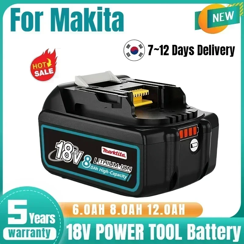 100% Original For Makita 18V Battery 6Ah/8Ah/12Ah replaceable For Makita Power Tool DGA404 DDF487 DTW700 DTD173 Lithium battery