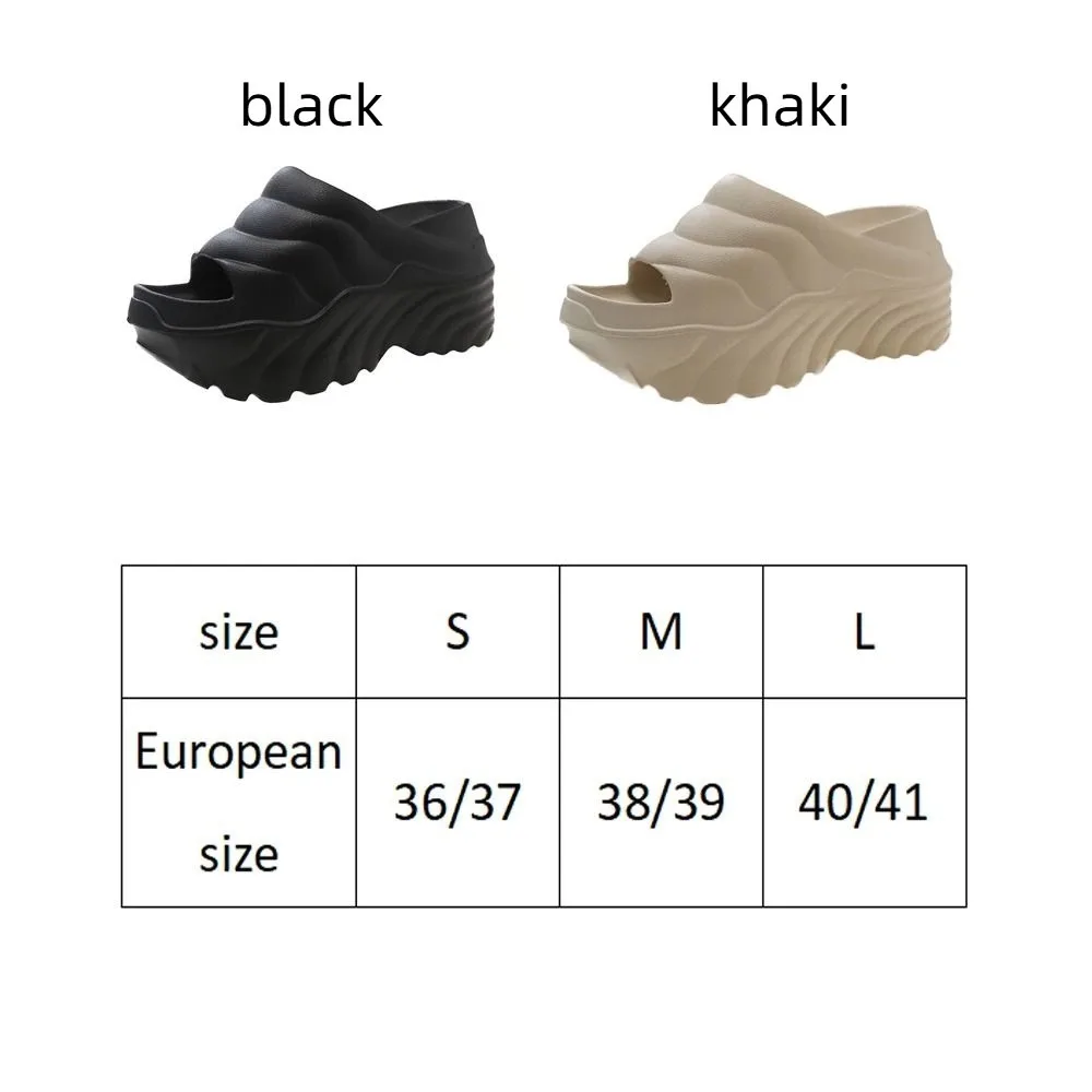 Comfortable Casual Wedges Slippers 10cm Increased Light Slip on Platform Slides Shoes Soft EVA Summer Sandals Female view 6