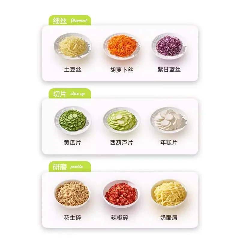 Kitchen vegetable cutter fully automatic multi-function electric potato shreds household small slicer