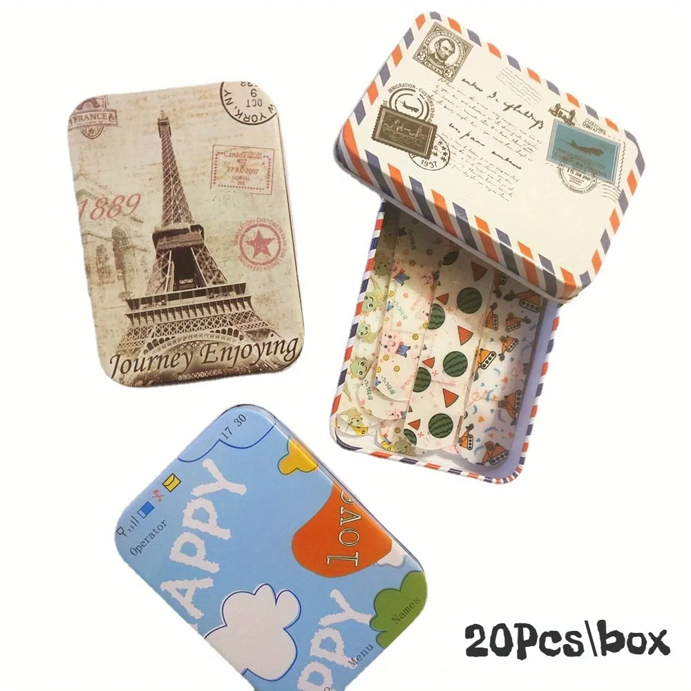 20Pcs Waterproof Breathable Cute Cartoon Band Aid Hemostasis Adhesive Bandages Sterile Stickers First Aid Emergency Kit