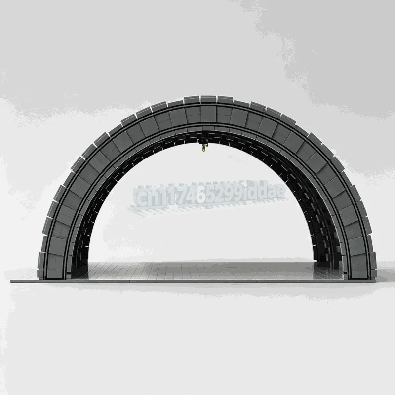 9383Parts MOC Large Arch Aircraft Hangar Version 2 Airport Scene Building Model Custom Puzzle DIY Creative Bricks Assembly Toy