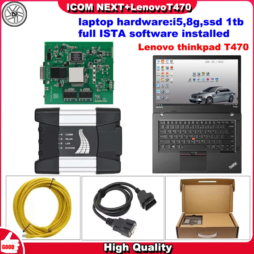 2025 FOR BMW ICOM NEXT Diagnostic Tool PRO Auto Scanner Software EXPERT MODE SSD 1tb Laptop T470 I5 Full Set Ready to Use