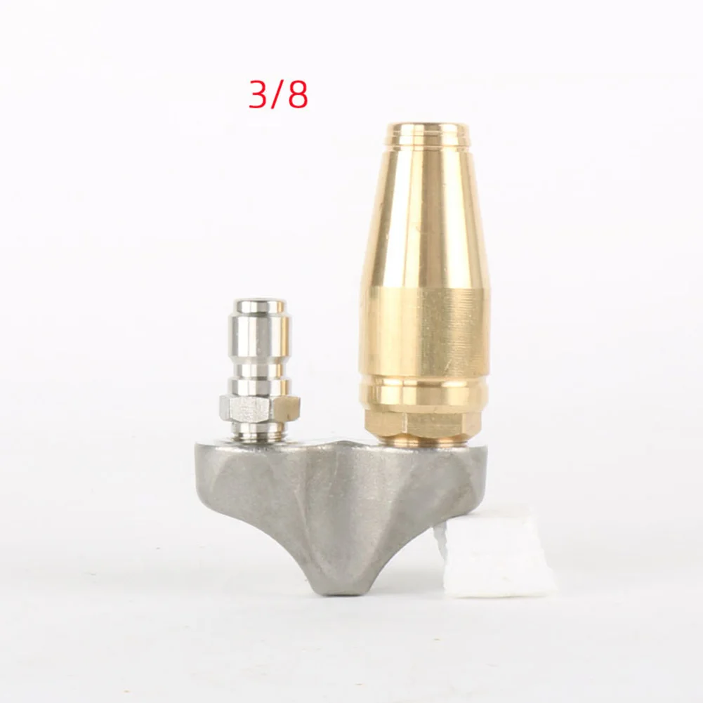 For Drain Cleaning Reverse Jet Nozzle Brass Spray Head Efficient Drain Cleaning Solution 3 8 1 4 3 8-inch Connector