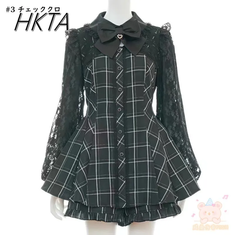 

Japanese Sc Dress Sets Spring New Heavy Industry Lace Splicing Long-sleeve Dress Shorts Set Girls Lolita Dress Womens Outfits