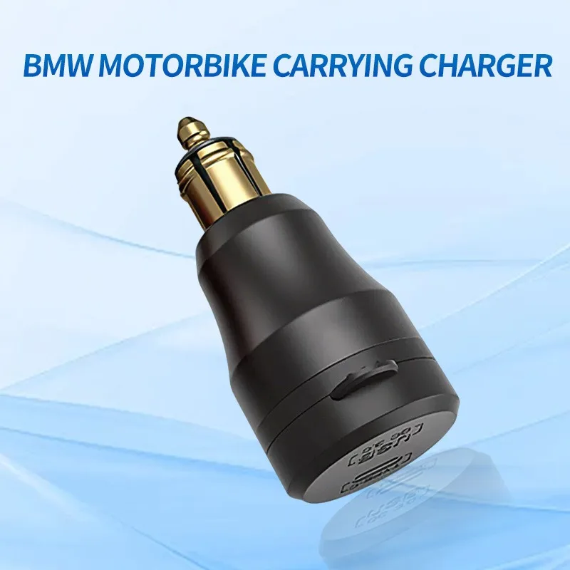 Carregador usb para motocicleta de instalação rápida, carregador rápido de 2 portas à prova d'água ip67 com soquete qc/pd para bicicleta de rua e sujeira