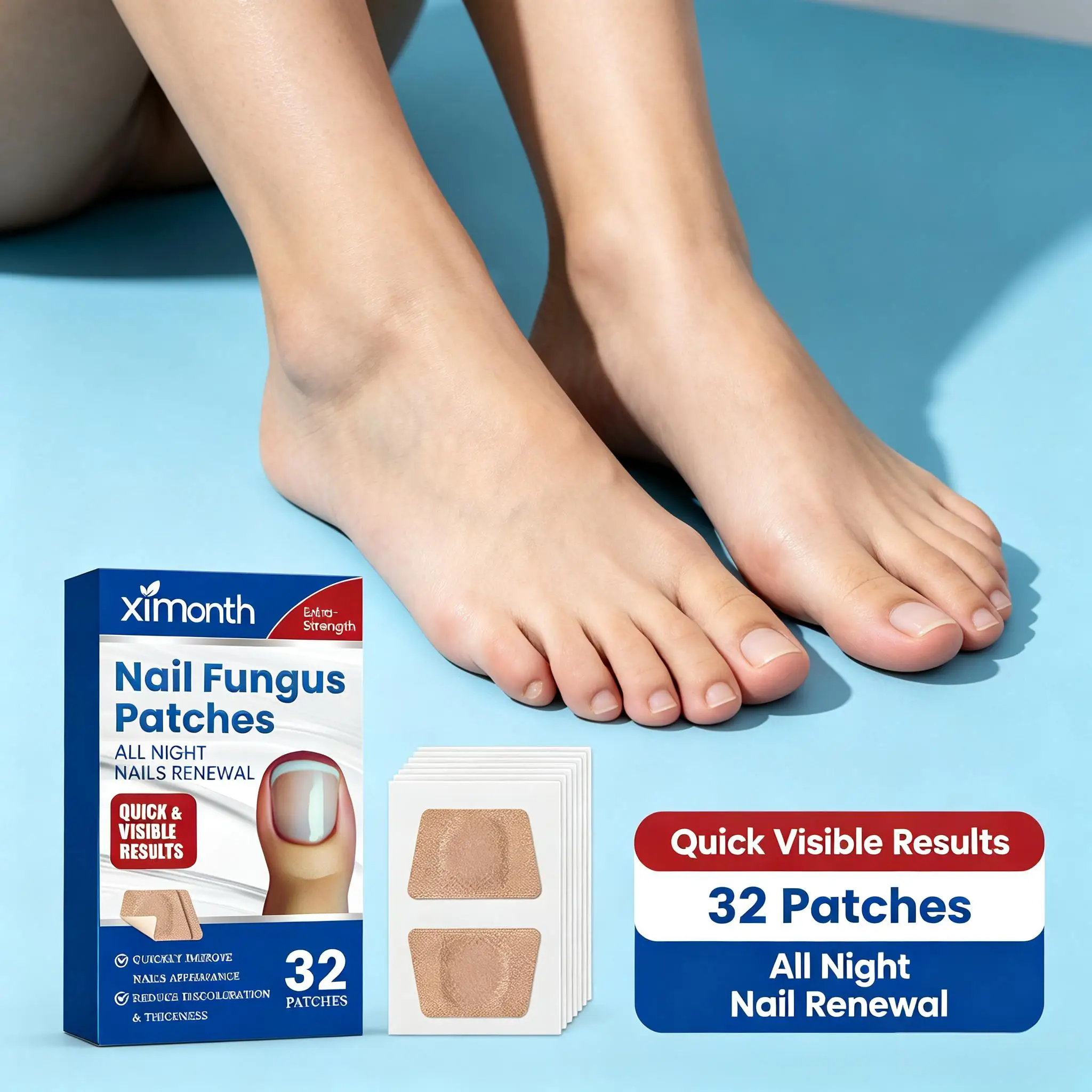 Ximonth Toenail Fungus Patch Preventing Paronychia Repairing Grey Discolored Damaged Nails Anti Infection Foot Nail Repair Care