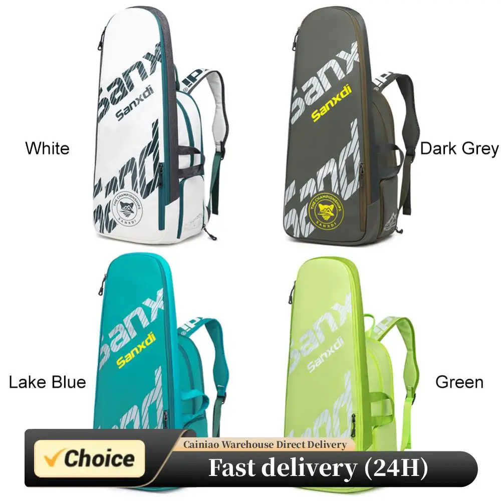 

Рюкзак для ракеток для бадминтона, водонепроницаемая сумка для пляжного тенниса с защитой от царапин, многофункциональный спортивный рюкзак, расширяемая спортивная сумка для тренировок