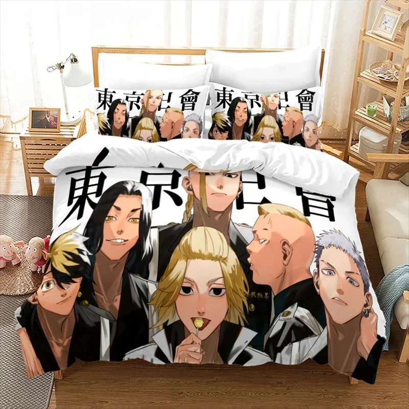 3D Print Tokyo Revengers Anime 2/3PCS Bedding Set Double Twin King Duvet Cover Comforter Pillowcase Boys Girls Adults Bedroom