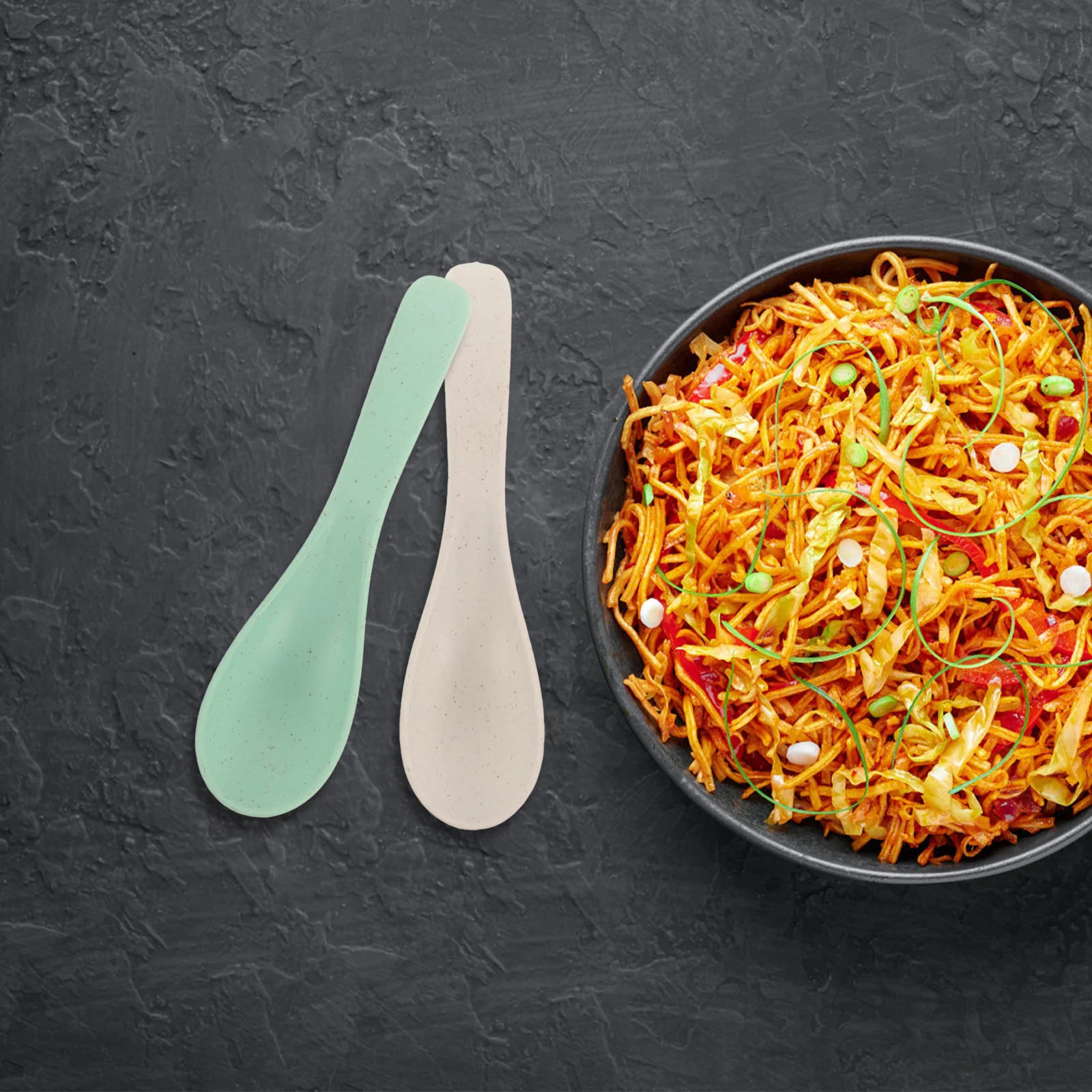 

4pcs Wheat Straw Spoons -Friendly Biodegradable Lightweight Soup Spoon Set For Children Outdoor Travel Use