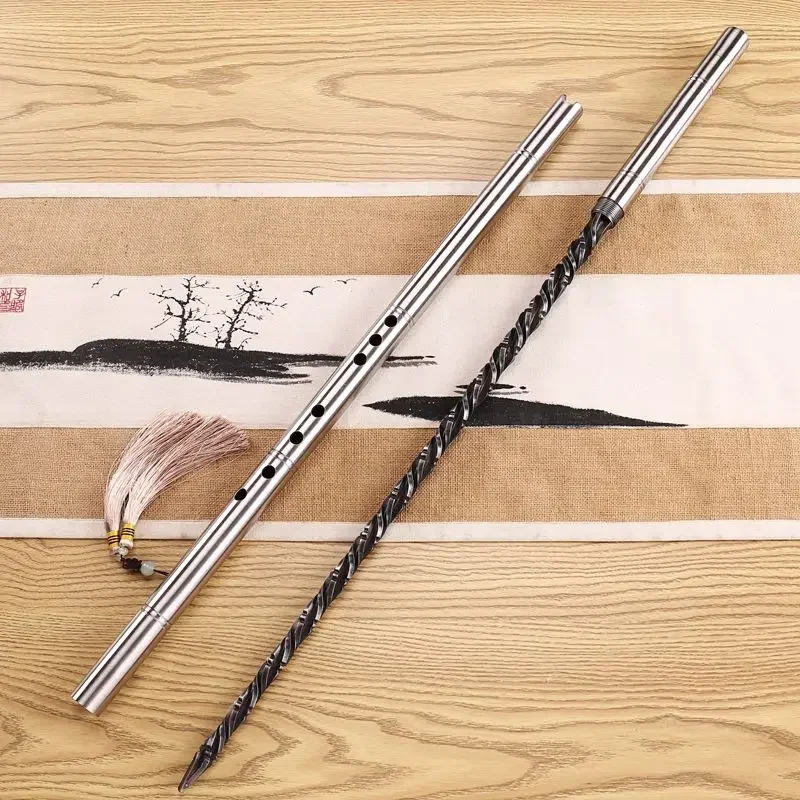 80cm Hand Forged Solid Steel Flute Outdoor Keel Whip Craft Car Emergency Window Breaking Hammer Tool