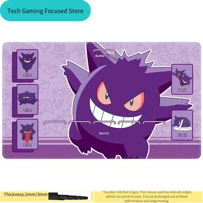 

Large Size Anime Laptop Keyboard Desk Pad Gengar Evolution Line Pokémon Extended Gaming Mouse Pad Anime Desk Mat Non-Slip