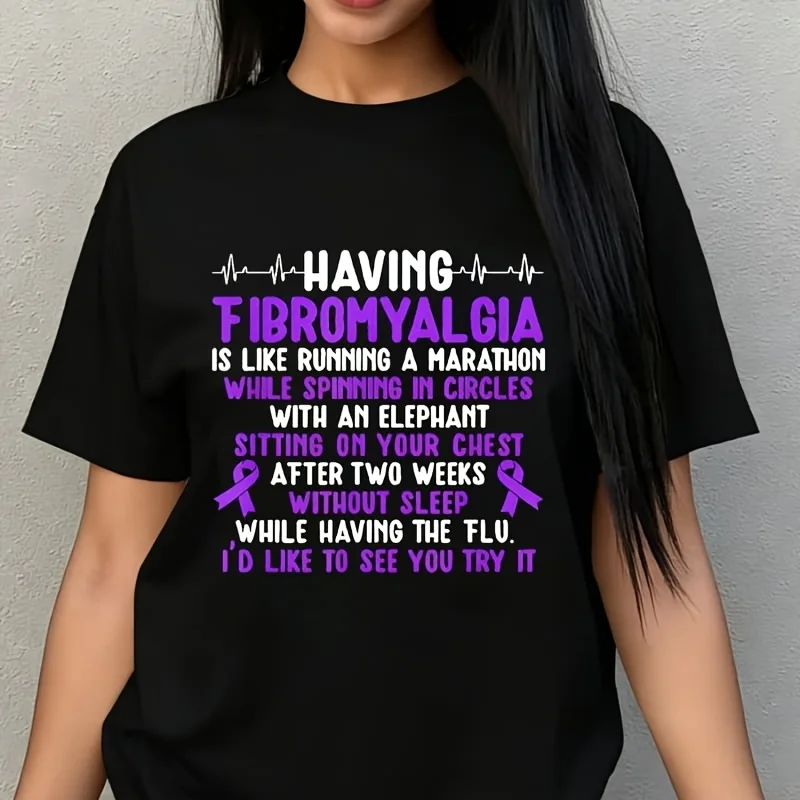 Fibromyalgia Warrior Awareness Month Women's Plus Size T-Shirt 100% Cotton 220g