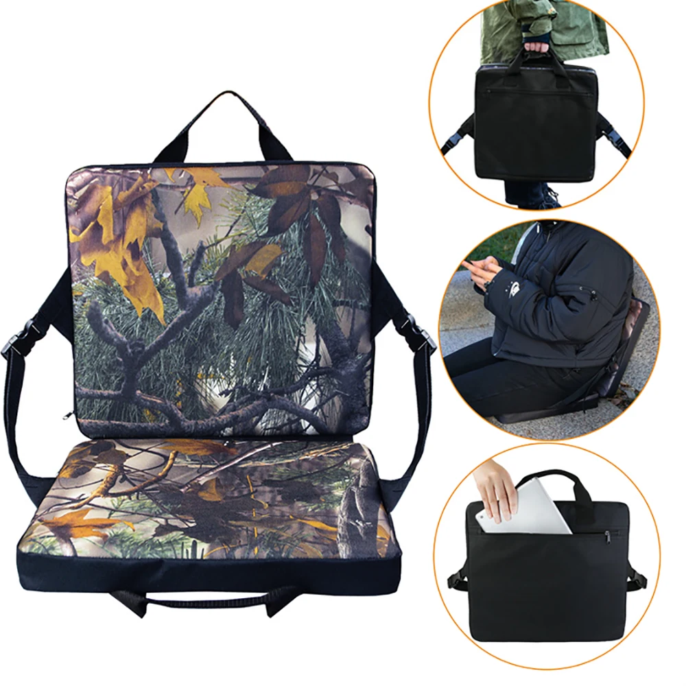 

Camouflage Hunting Seat Cushion Back Support Beach Chair Picnic Camping Mat Portable Hunting Seat Foldable Chair Folding Cushion