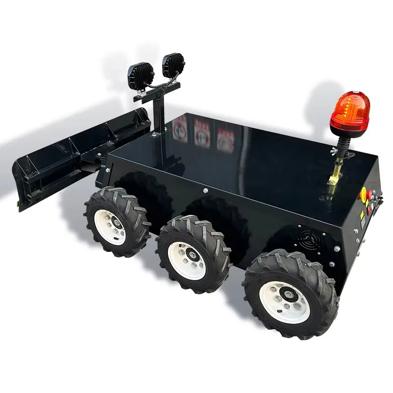 Multifunctional 6WD small crawler remote control farm shovel snow grass blade automatic snow plow