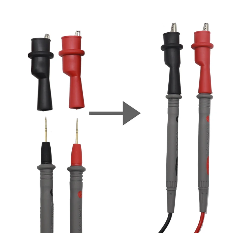 【1Set】10A 20A 1000V Test Heads Needle Pin Digital Multi Meter Head Wire Pen Cable Kit Multimeter Voltmeter Silicone Tester
