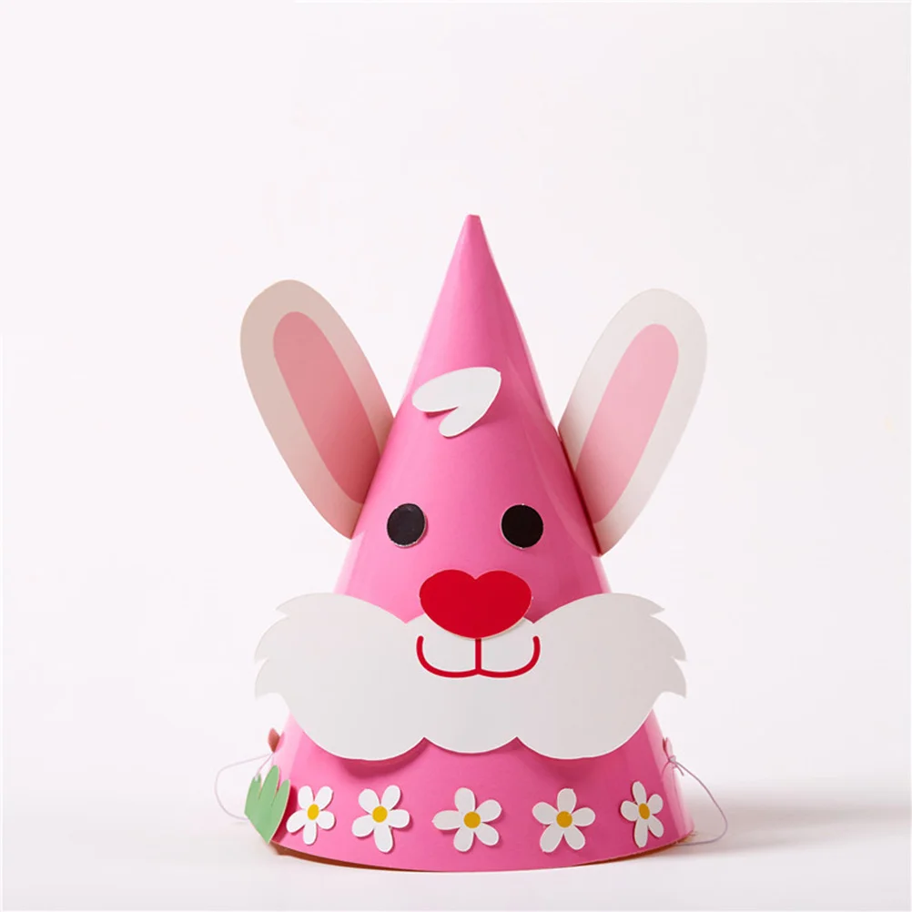 6Pcs Animal Paper Hats DIY Easter Kids Party Cosplay Hat Kindergarten Costume Accessories Decoration DIY Paper Cap