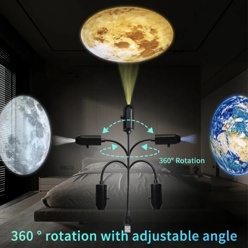 Projection Light 5V USB Plug-in Planet Themed Replacement Projector Lamp for Christmas Halloween Bedroom Ceiling Home Party Deco