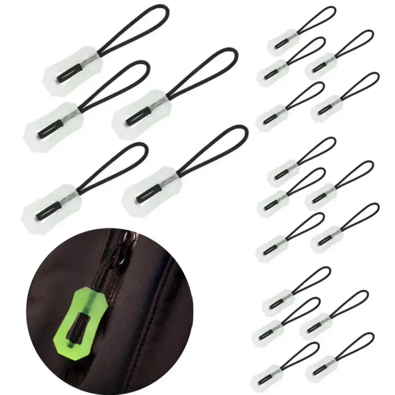 Luminous Zipper Pull Rope Glow in The Dark Zipper Head Anti-lost Backpack Clothes Jackets Slider DIY Repair Kit