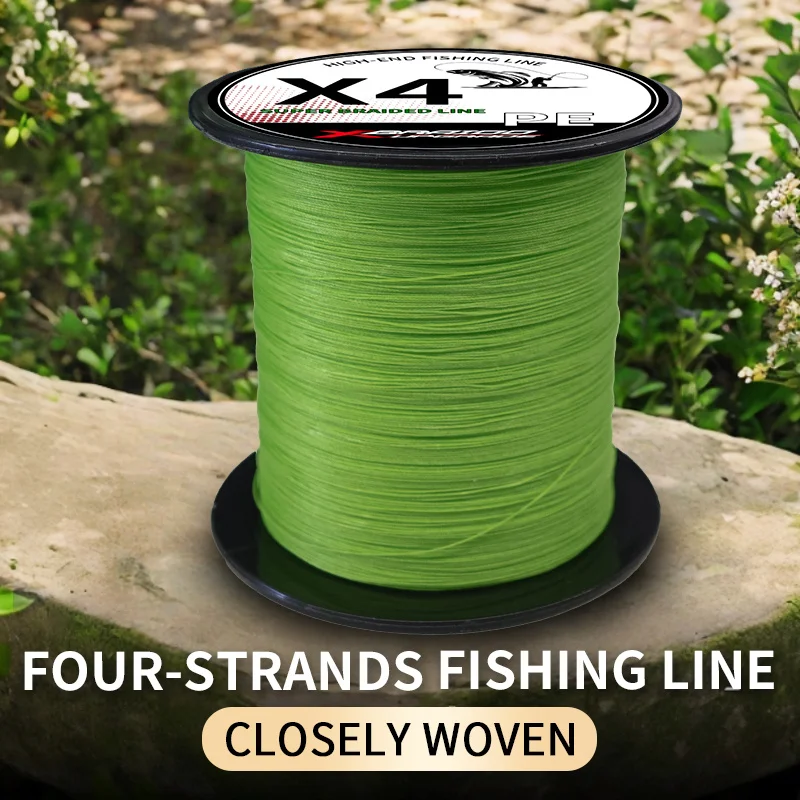 

Green 4-strand fishing line, smooth and anti-tangling, allows for long-distance casting, making it easy for beginners to handle.