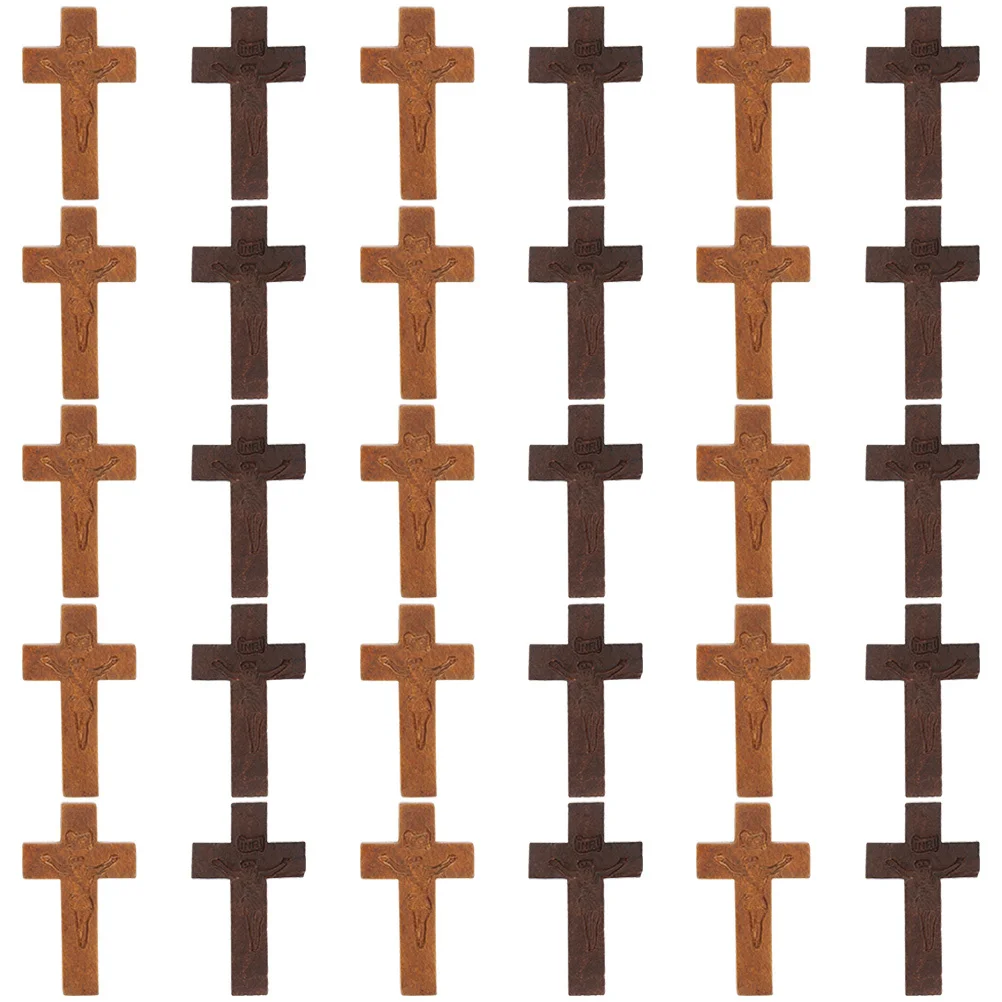 

30Pcs Wood Cross Shaped Charms for Jewelry Making Creative Decorative Pendant Necklace Bracelet Keychain DIY Crafts