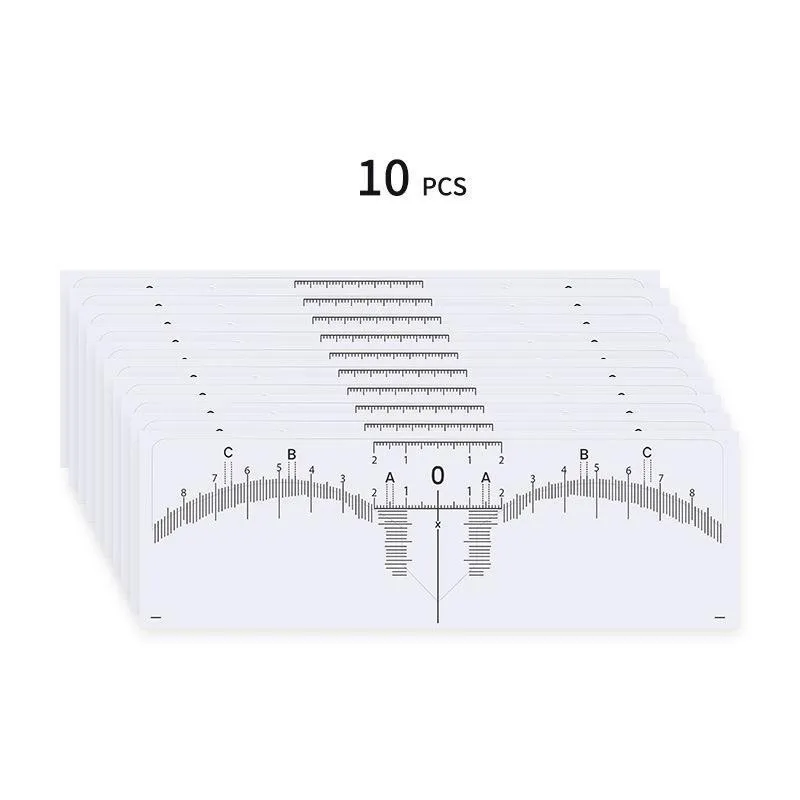 

10pcs Disposable Tattoo Eyebrow Ruler Sticker Shape Tool Microblading Guide Makeup Transparent Measurement Stencil Template Kit