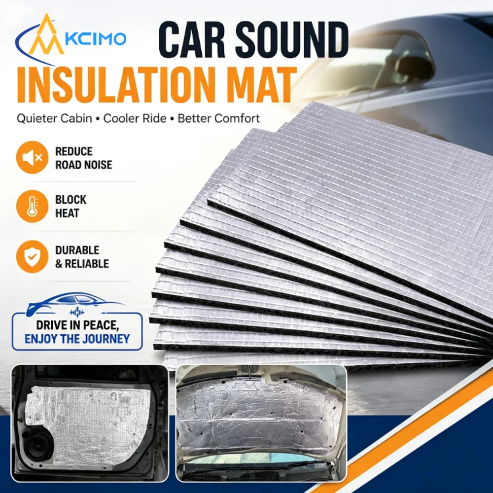 10/20Pcs 5mm Self‑Adhesive Car Hood Sound Insulation Cotton Shock Absorbing Heat Deadening Pad Engine Cover Noise Dampening Mat