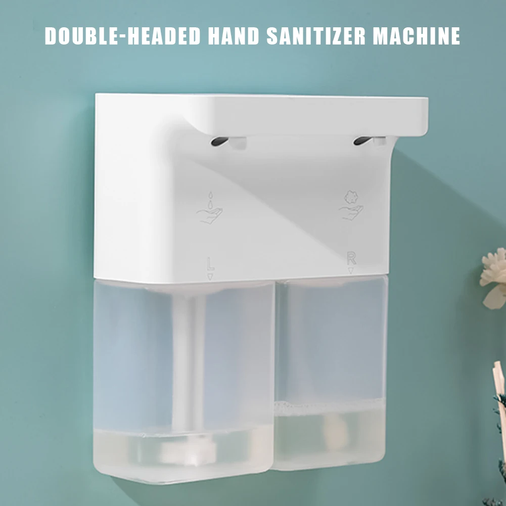 300ML Automatic Sensor Double Soap Dispenser 3-Level Adjustable Electric Soap Dispenser Wall Mount 0.25s Liquid Out for Bathroom