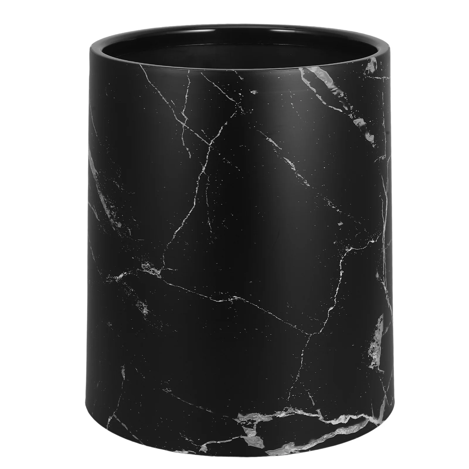 

1pcs Marble Pattern Trash Can Large Capacity Pp Plastic Waste Bin Easy Clean For Bathroom Kitchen Bedroom Living Room Garbage