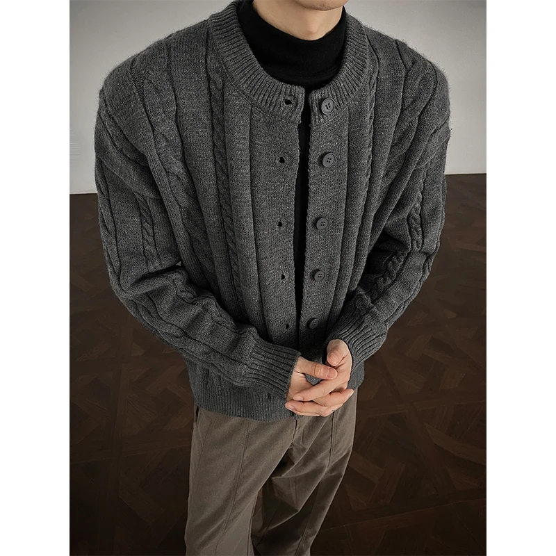 Winter Cardigan Sweater Men Warm Fashion Casual Knitted Sweater Cardigan Men Korean Long Sleeved Sweater Mens Jumper Clothes