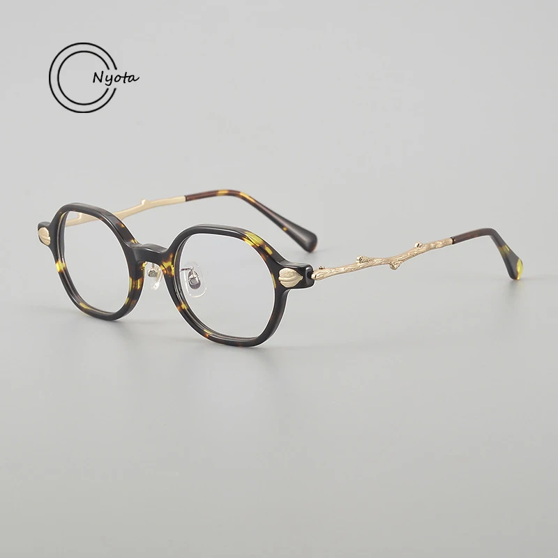 New Polygonal Acetate Titanium Glasses Frame Fashion Branch Temple For Men And Women Optical Eyeglasses Myopia Reading Eyewear