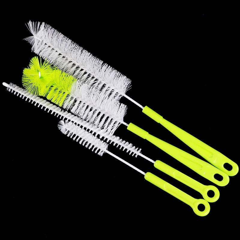 4Pcs Long Handle Cleaning Brush Sets For Narrow-mouth Baby Bottle Pipe Bong Washing Sports Water Bottle Glass Tube Cleaner Tools