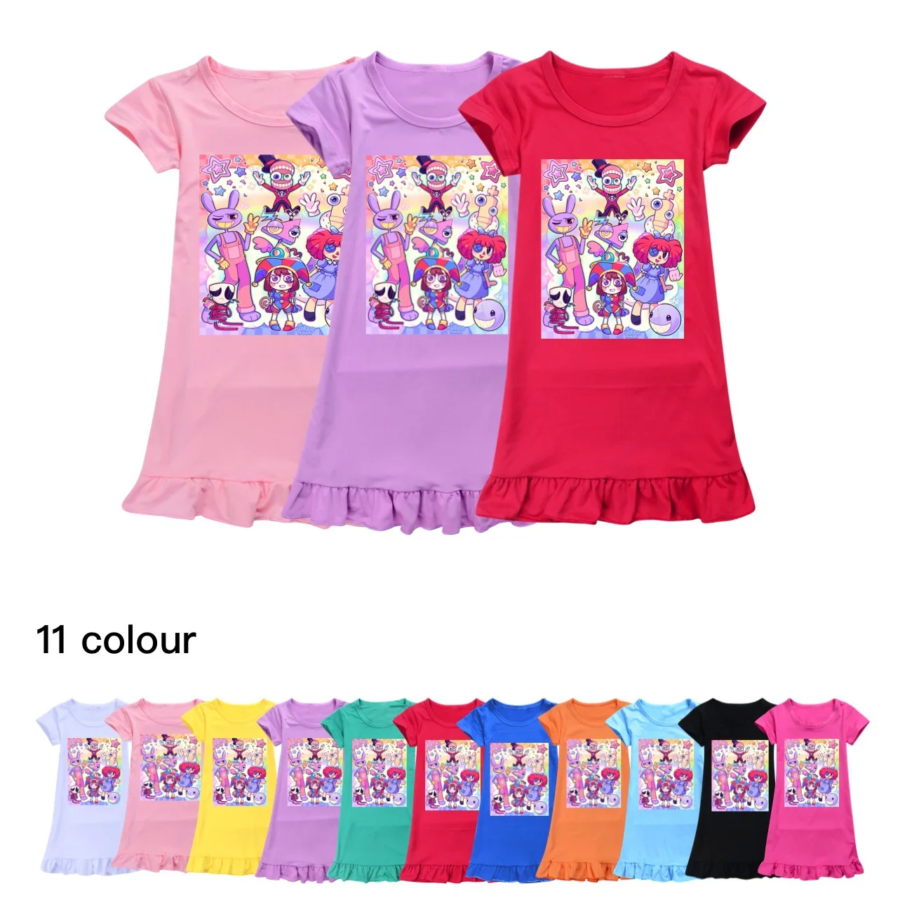 Circo Digital Pajama Dresses Kids Pijamas Y Batas Girls Nightgown Toddler Girl Short Sleeve Sleepwear Children Sleeping Clothes