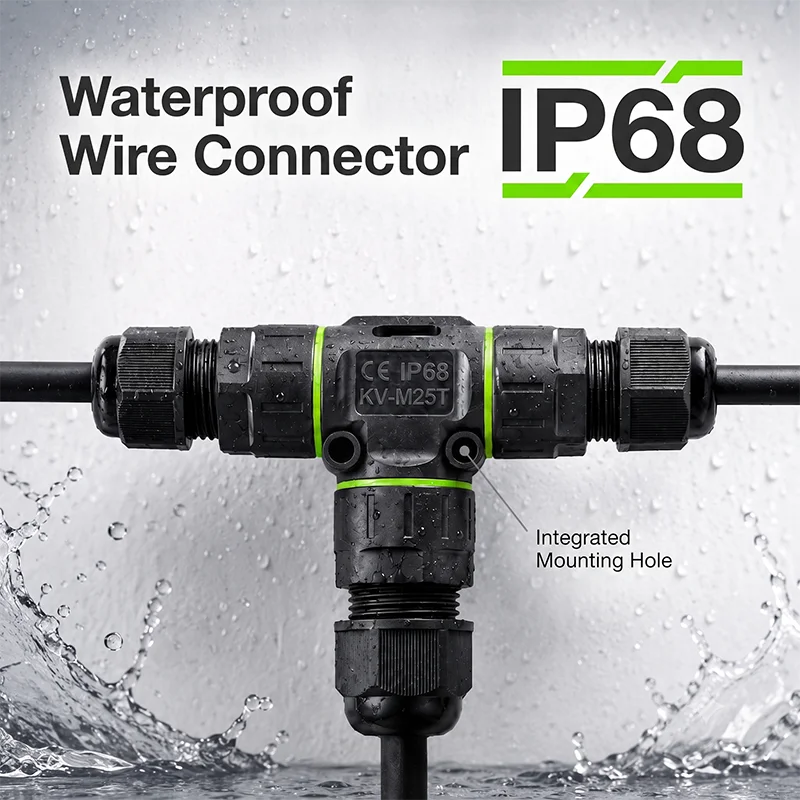 Outdoor Power Wire - Conector de Fio Tipo T à