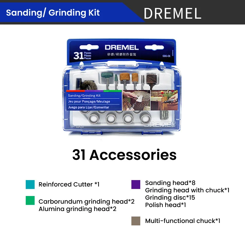 Imagem -04 - Dremel Moagem Ferramentas Acessórios Kit Disco de Corte Escultura Broca Roda Polonês Limpo Roda Abrasiva Conjunto de Ferramentas Rotativas
