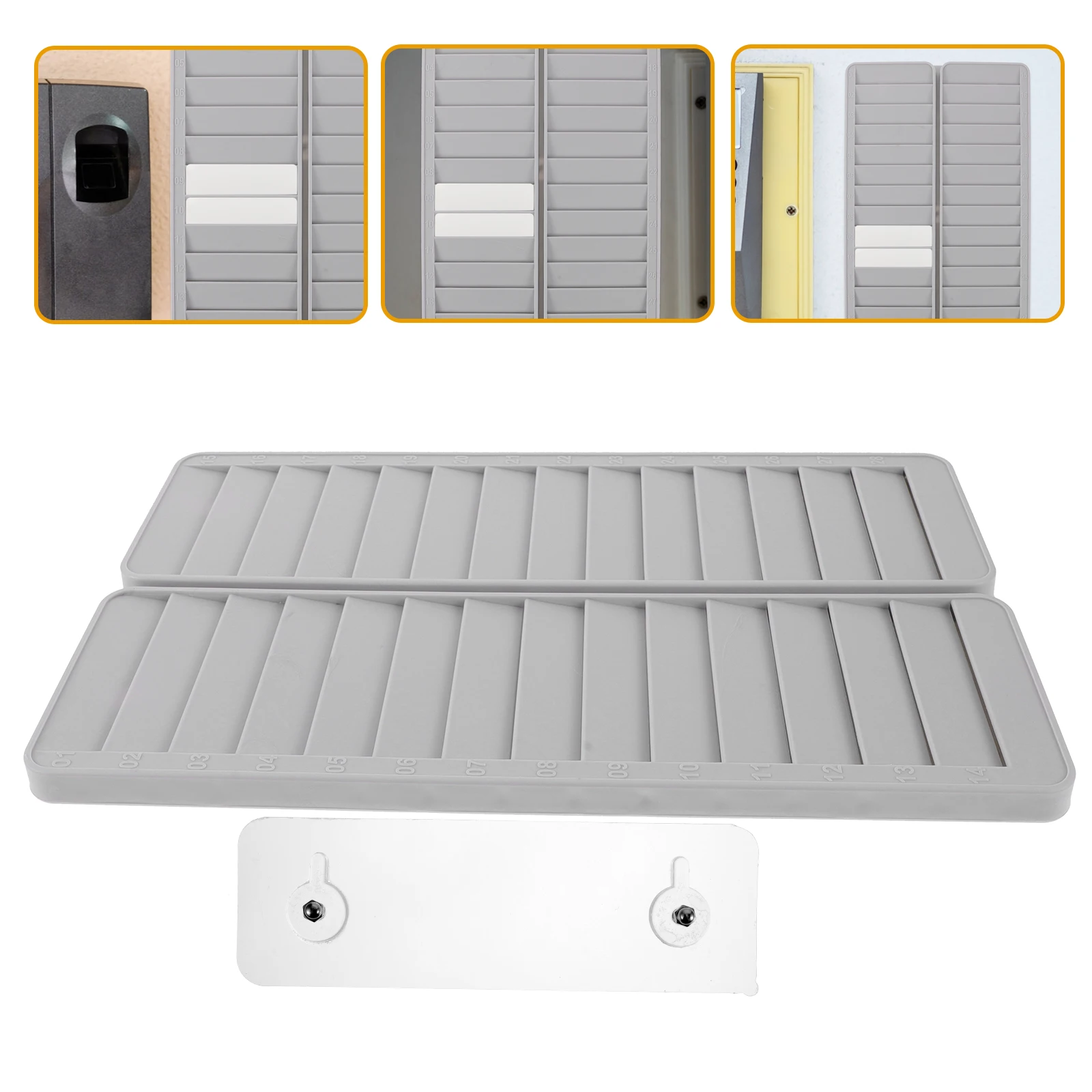 28 Slots Card Holder Wall Mount Attendance Rack Timecard Pocket Organizer Plastic Storage Display For Office School