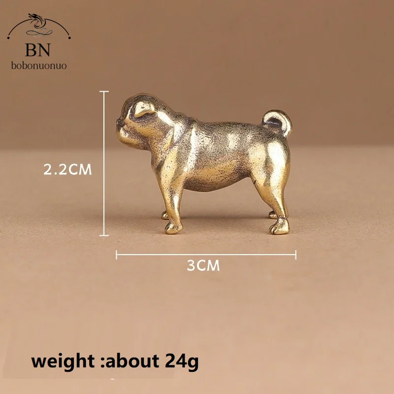 Brass French Bulldog Miniature Ornament Deskop Office Decoration Cute Zodiac Animal Chihuahua Dog Figurine Statue Souvenirs