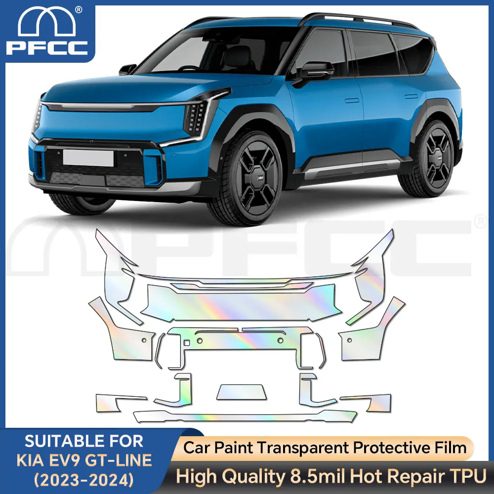 

PreCut для KIA EV9 Light WIND LAND 2023 2024, защитная пленка для переднего бампера автомобиля, защитная пленка из ТПУ PPF, комплект бюстгальтера против царапин, наклейка на кузов