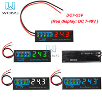 DC7-55V Battery Capacity Indicator Power Display Panel LED Display 18650 Lithium Lead Acid Battery Capacity Voltage Meter Module