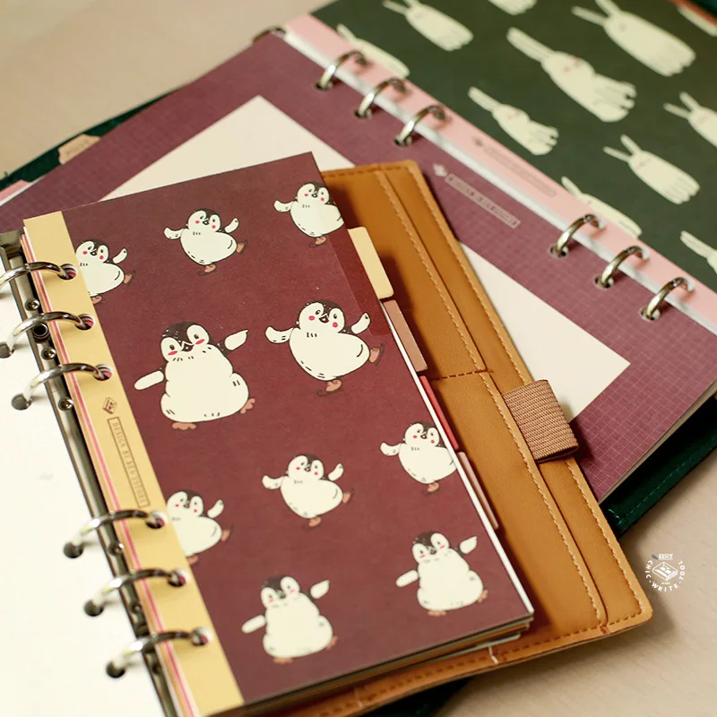 Fromthenon Cute Animal Index Pages for A5A6 Spiral Notebook Loose Leaf Planner Dividers Insert Paper Bookmark Stationery