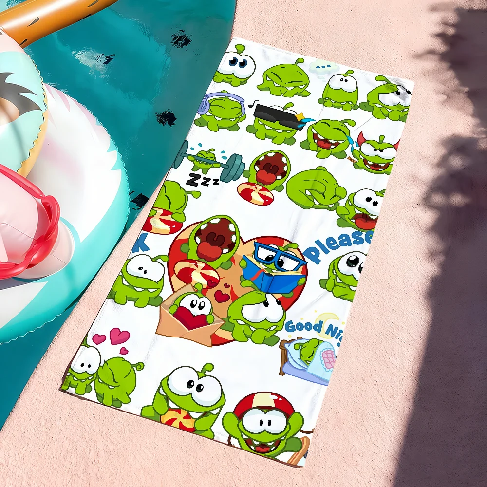 Game O-Om Nom-Stories Frog Cute Towel Soft Pool Gift For Travel Gym Shower Camping Quick Dry Sports Large Beach Towels