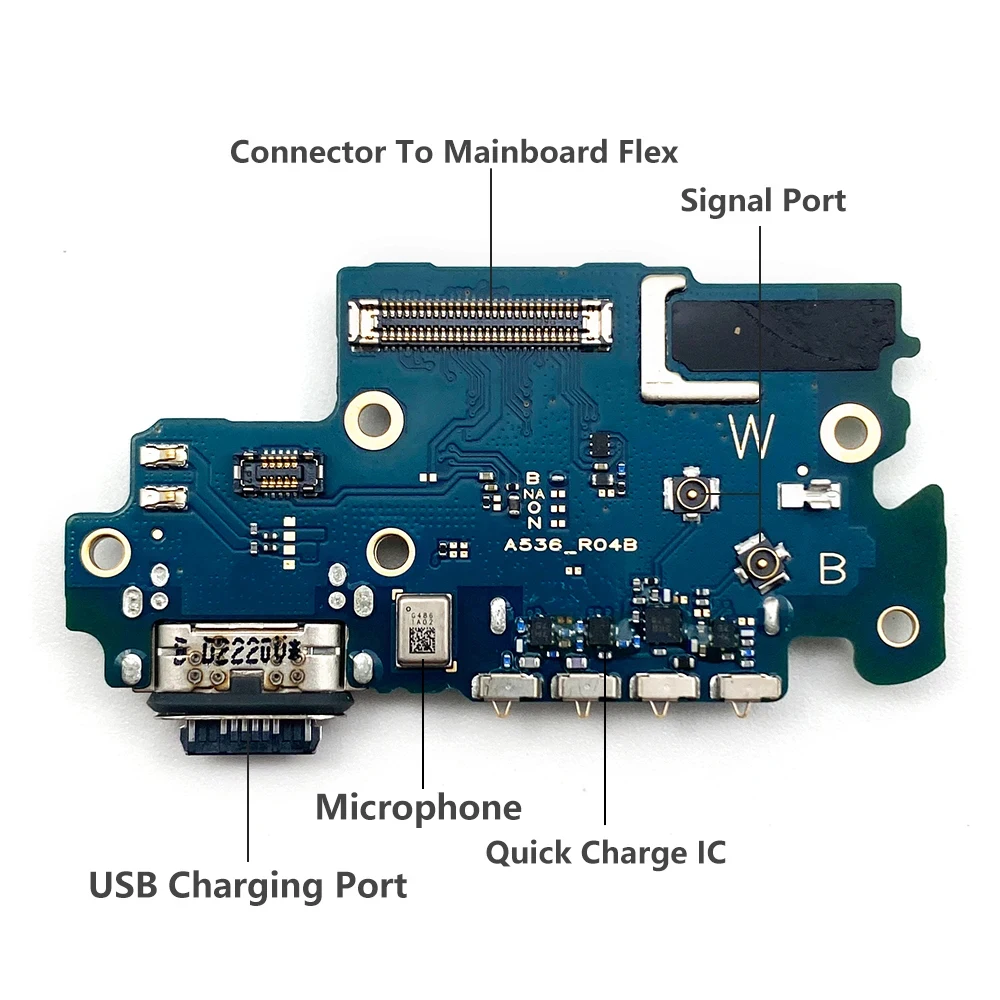 New For Samsung A53 5G A536 A536B USB Charging Port Mic Microphone Dock Connector Board Flex Cable Repair Parts