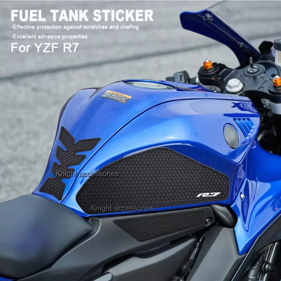 Side Fuel Tank pad For R7 YZF R7 YZFR7 r7 2021-2025 Protector Stickers Decal Gas Knee Grip Traction Pad Tank pad R7 2025