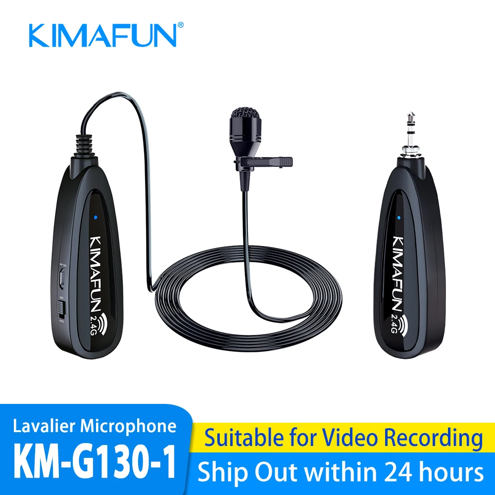 

KIMAFUN 30-50m 2.4G Lavalier Wireless Mini Microphone for iphone Android Camera Laptop MAC for Youtube recording pc microphone